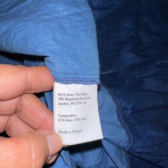 M.i.h. Jeans Blue Chambray Colorblock Sunset Three Tiered Sundress - Picture 9 of 10